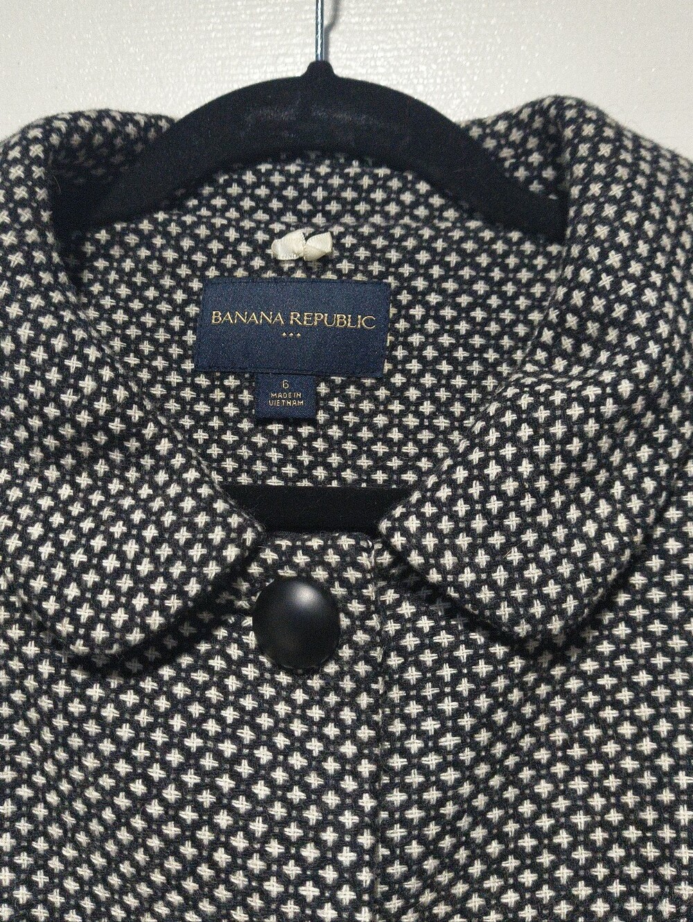 Banana Republic Wool Blend Tweed Skirt Suit Set Micro Dot Cropped Blazer Size 6 - Picture 5 of 16
